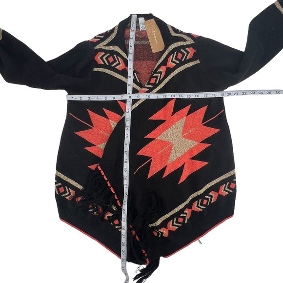 NWT Tea & Cup Long Sleeve Geo Print Waterfall Cardigan One Size Fits All Women’s - Picture 7 of 7